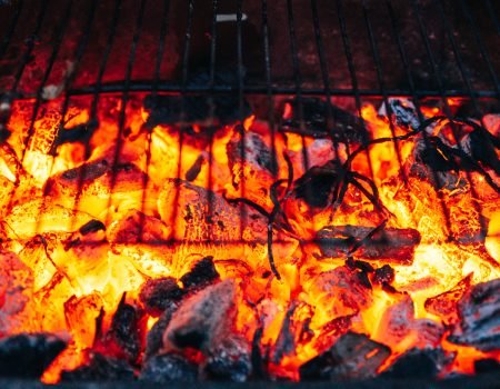 Close up of charcoal Barbecue burning